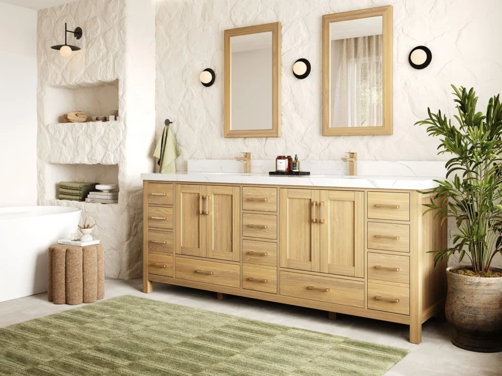 solid wood bathroom vanity without top