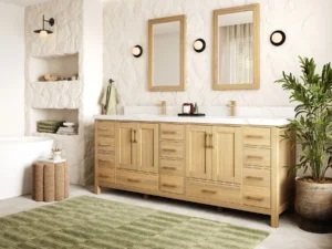 solid wood bathroom vanity without top